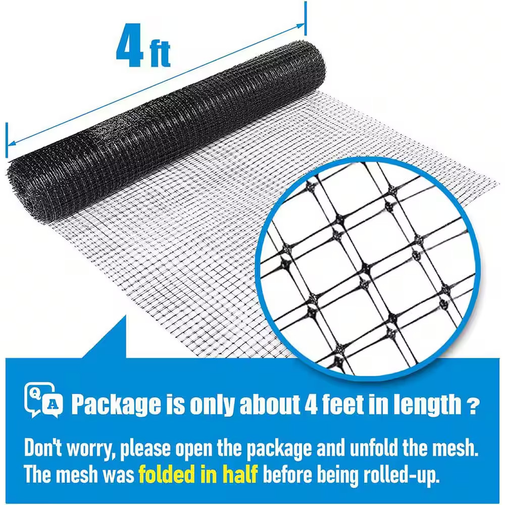 7 Ft. X 100 Ft. X 3/4 In. Black Plastic Deer/Bird/Rodent Block Garden Netting