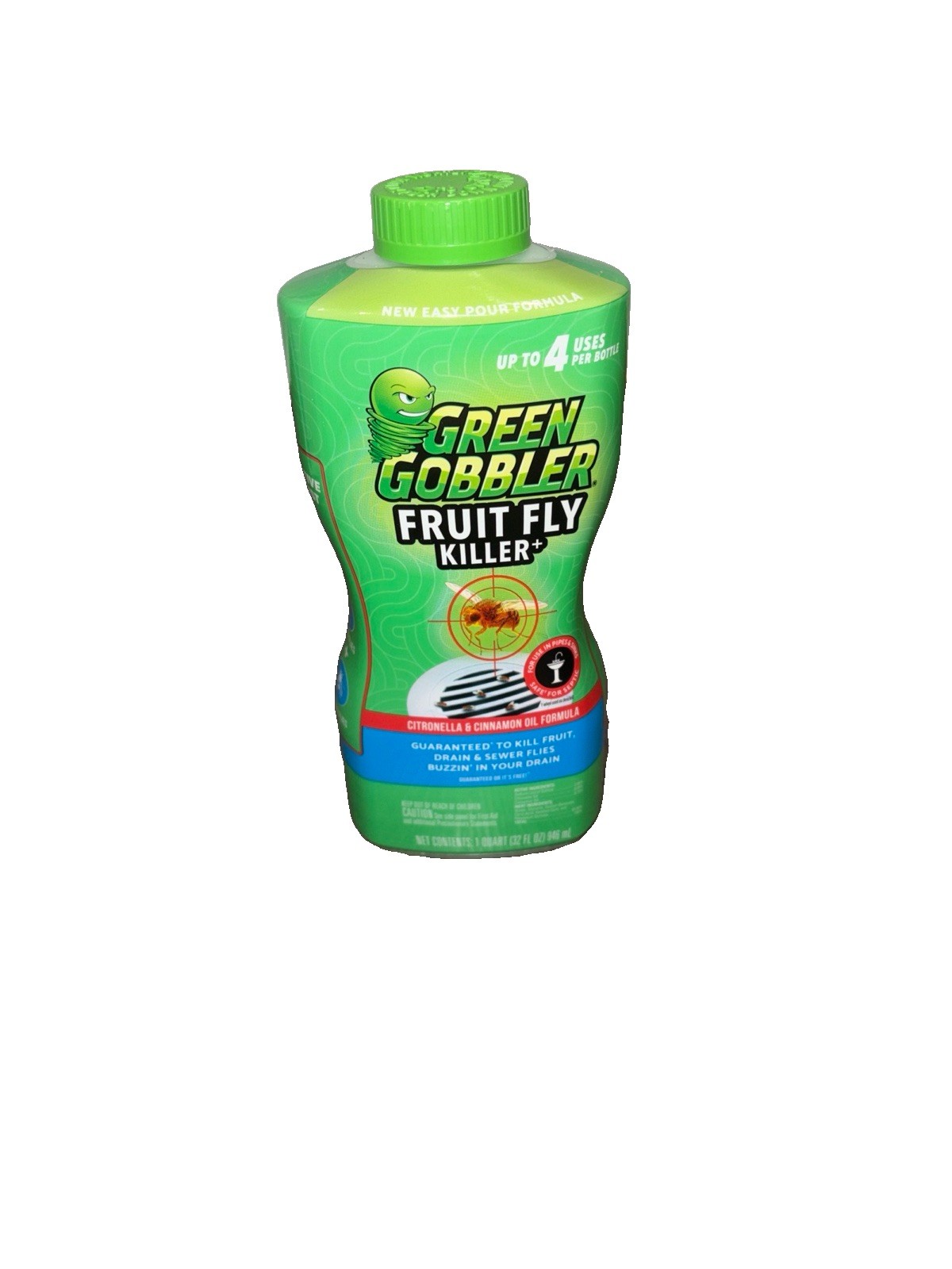 Green Gobbler Fruit Fly and Drain Fly Killer Gel Treatment – 32 oz – New