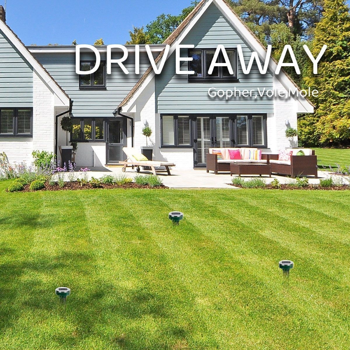 2/4Pcs Solar Power Ultrasonic Mice Gopher Mole Pest Snake Repellent Repeller USA