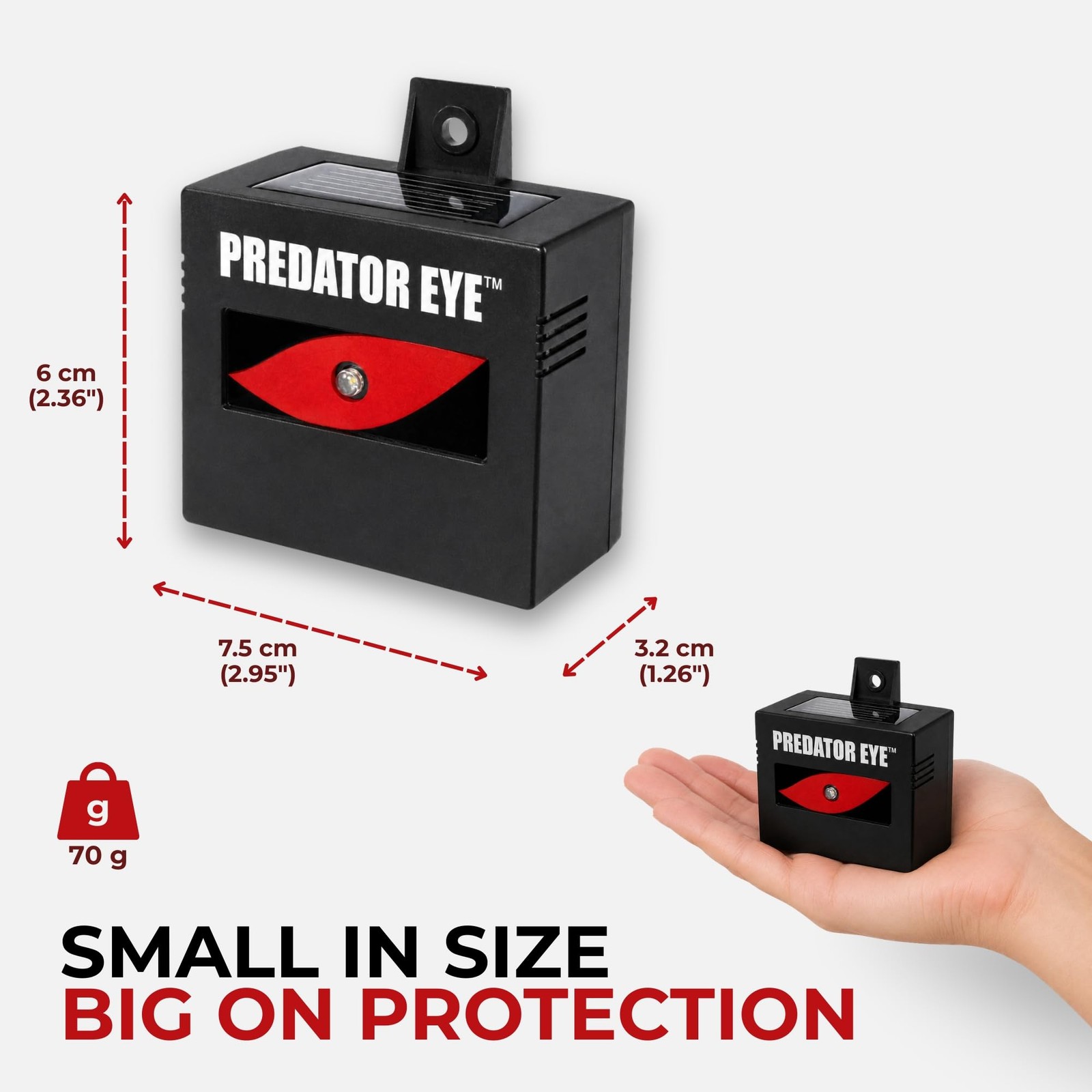ASPECTEK Predator Eye Solar Animal Deterrent – 2 Pack, Flashing Red Black