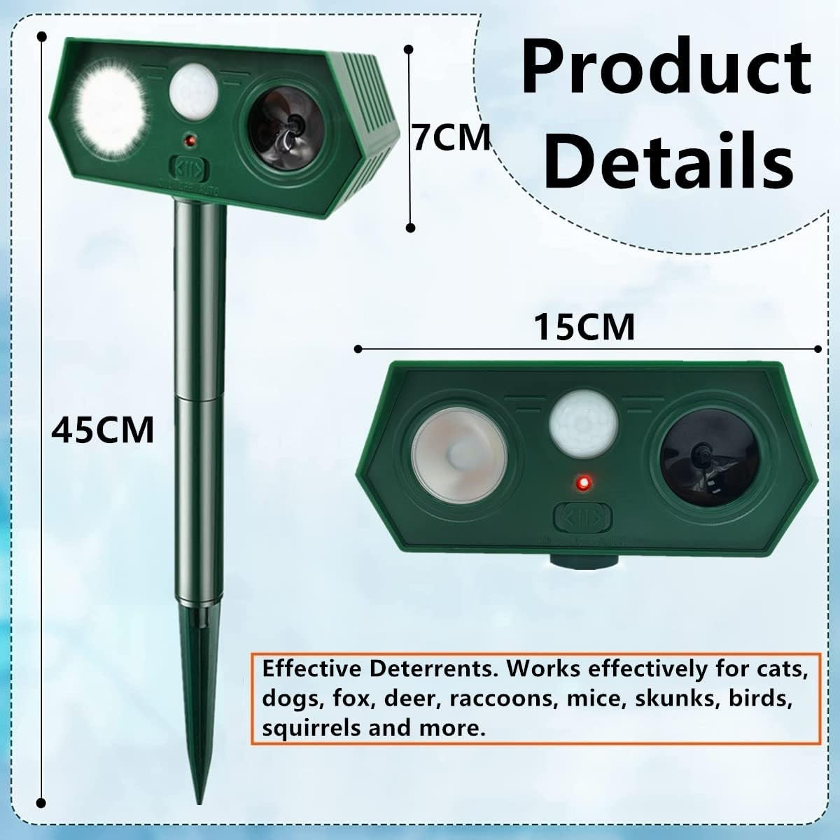 4PCS solar ultrasonic animal repellent outdoor motion sensor Repellent Devices