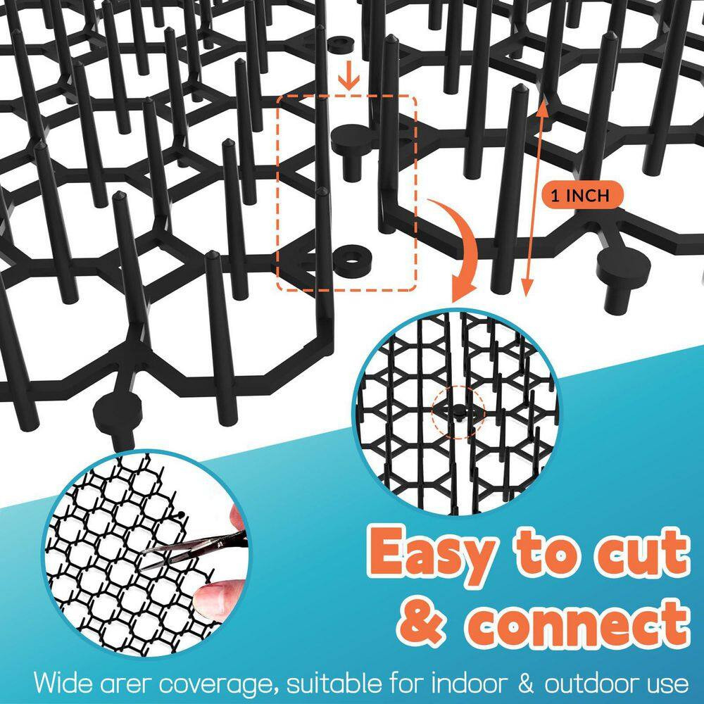 16 X 13 In. Cat Deterrent Mat with Spikes for Outdoor/Indoor Use, 10-Pack, Prote