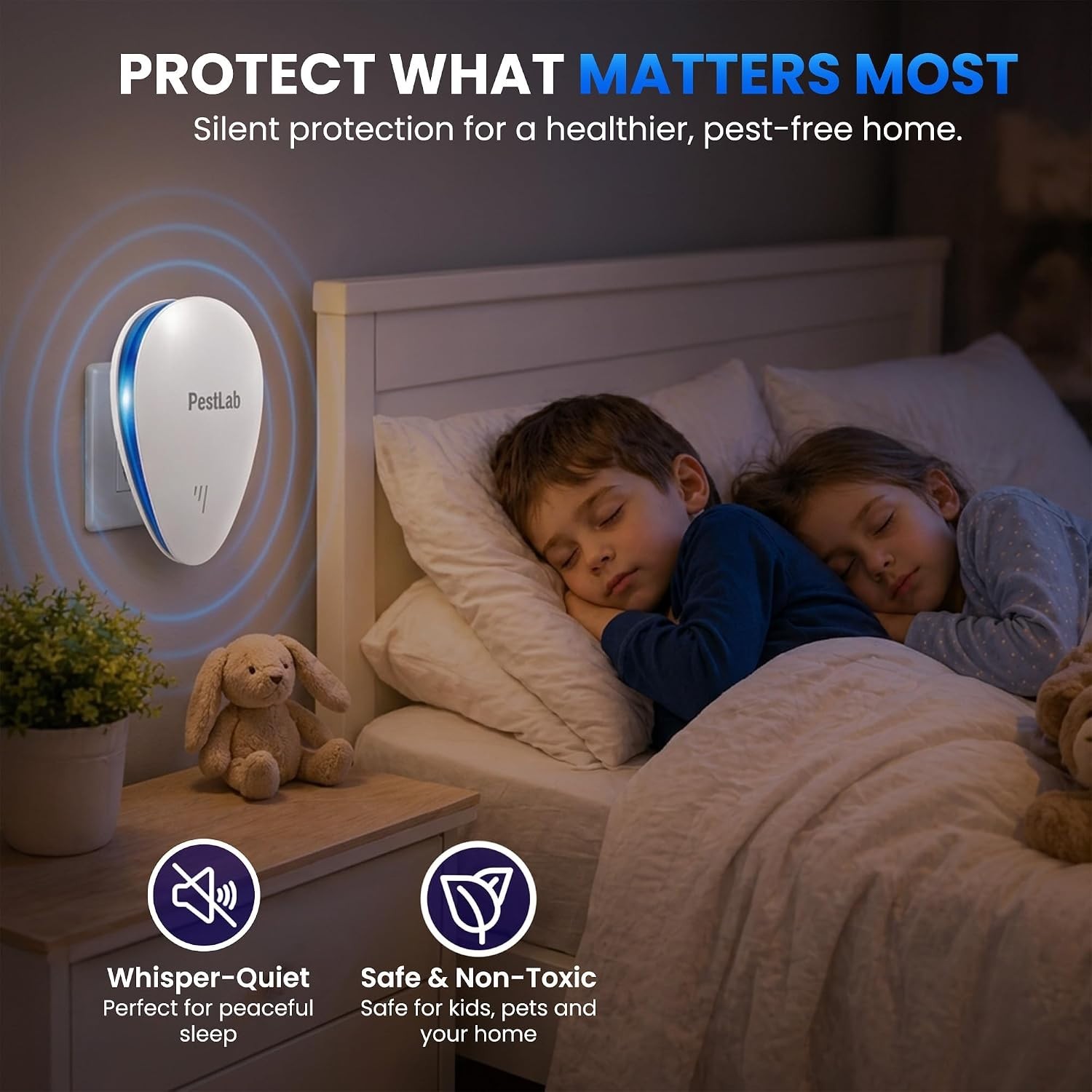 Indoor Plug-In Ultrasonic Pest Control – 3 Pack for 900 Sq Ft Multi-Room Defense