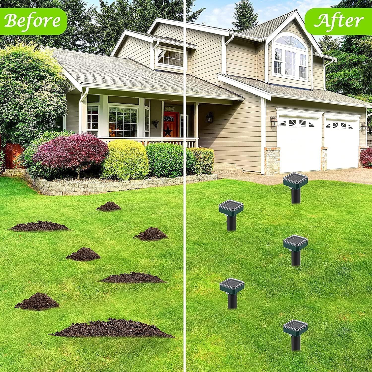 8/16 pack Solar Power Ultrasonic Repellent Mice Gopher Mole Pest Snake Repeller