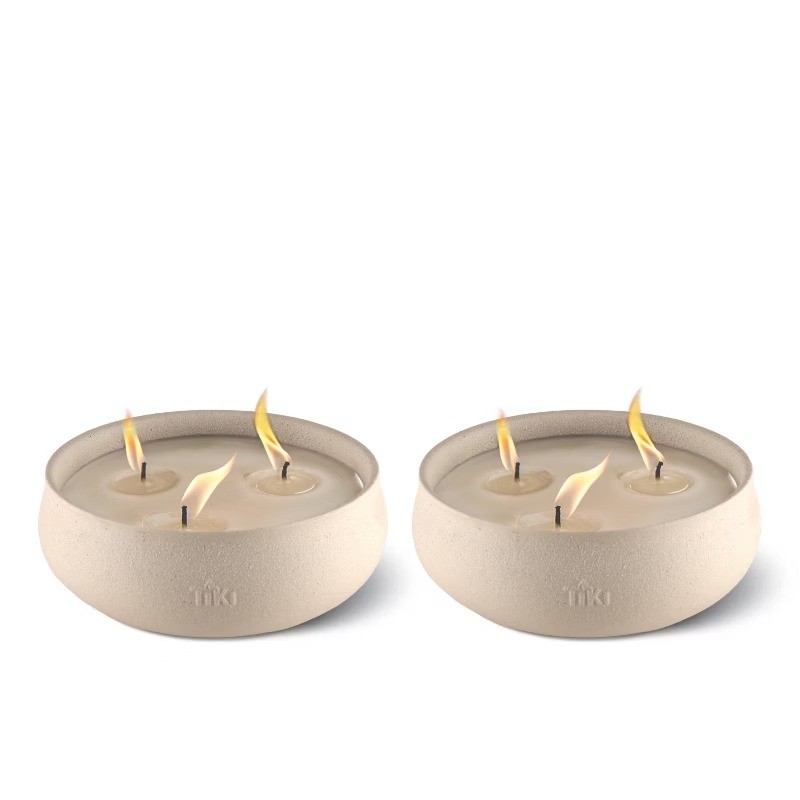 2pk 3 Wick Concrete Bowl Citronella Jar Candle 3lb