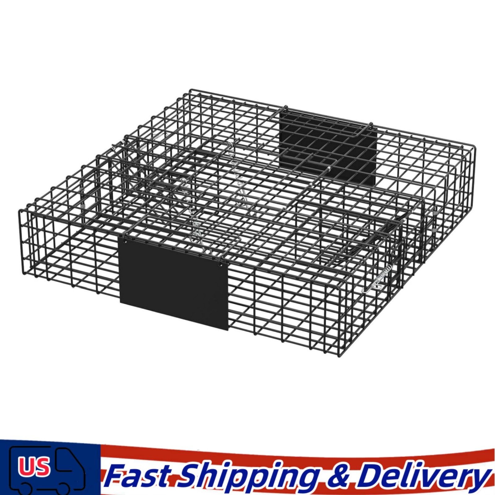 24inch Squirrelinator Squirrel Chipmunk Live Animal 2 Door Metal Trap Cage Black