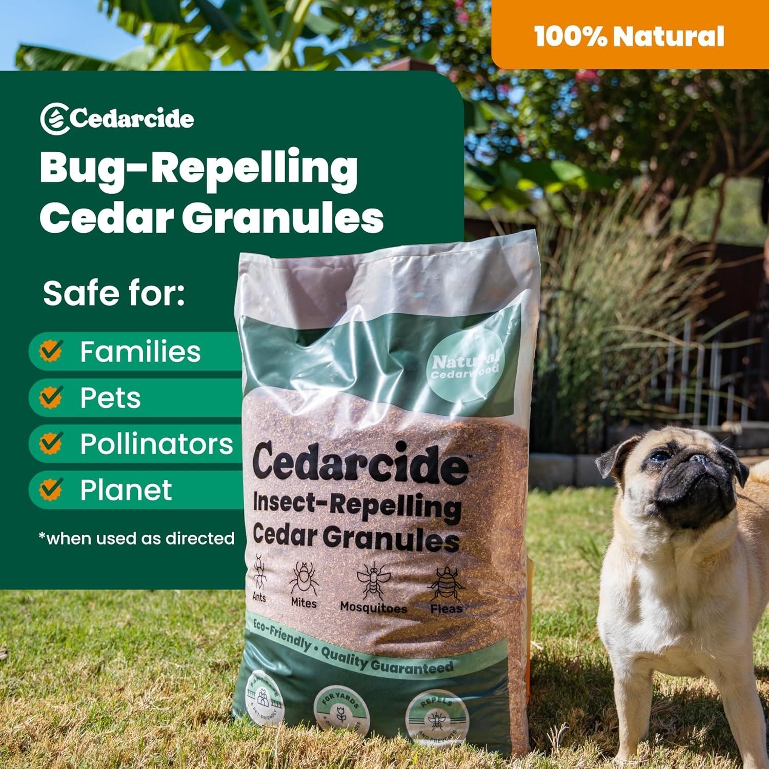 8 lbs Cedarwood Granules – Easy to Use, Pet-Friendly Repellent for Lawn & Home