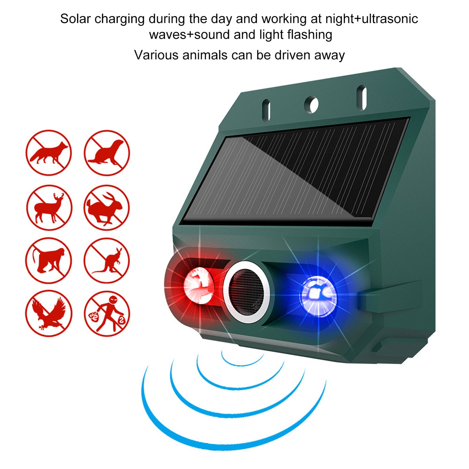 4Pcs Solar Animal Repeller Easy Installation Outdoor Protection Tool for Yard