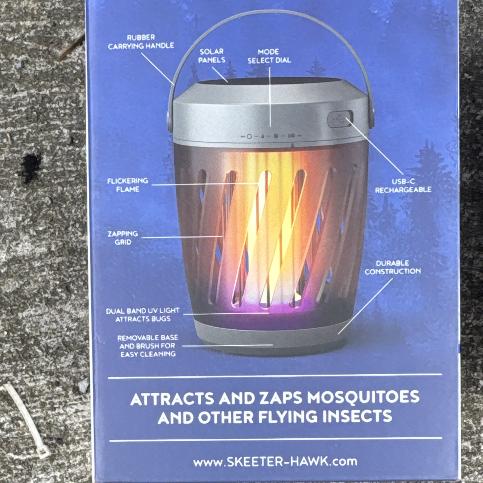 2 Skeeter Hawk Solar Zapper & Lantern Mosquito Zapper Lantern Solar/USB Recharge