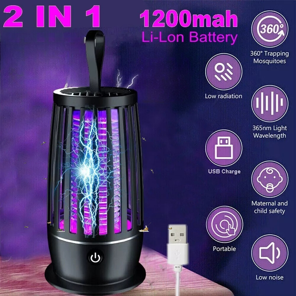 2PACK Electric Fly Bug Zapper Mosquito Insect Killer LED Light Control Lamp Home
