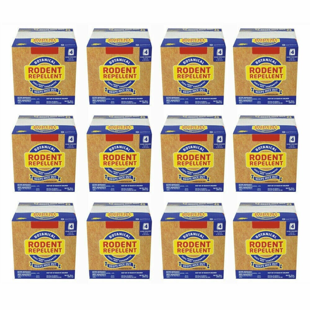 (12) Fresh Cab 4 Pouch Pack Botanical Mouse Rodent Control Repellent No Chemical
