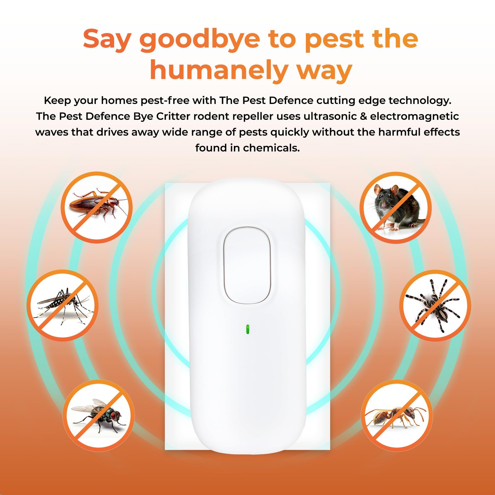 Pest Defence Ultrasonic Pest Repeller, Bye Critter Ultrasonic Pest Repeller Plug