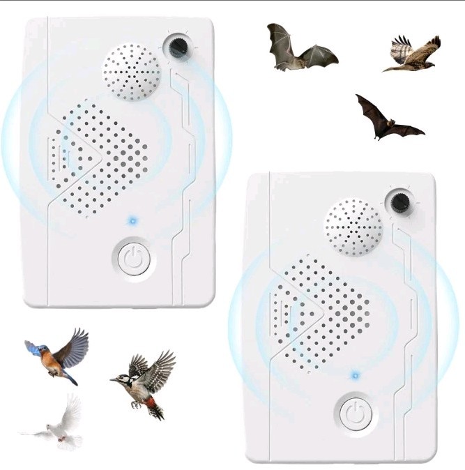 2026 Rechargeable Ultrasonic Bird Repellent Devices (2-Pack) w/Charger Cord