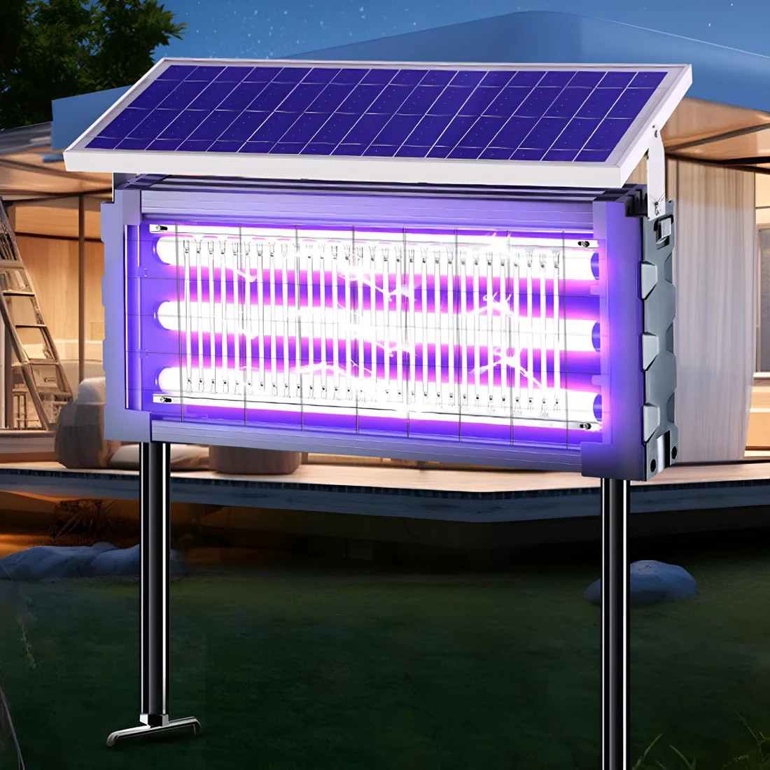Solar Bug Zapper Outdoor, Mosquito Zapper Waterproof Electric Fly Zapper 4500V