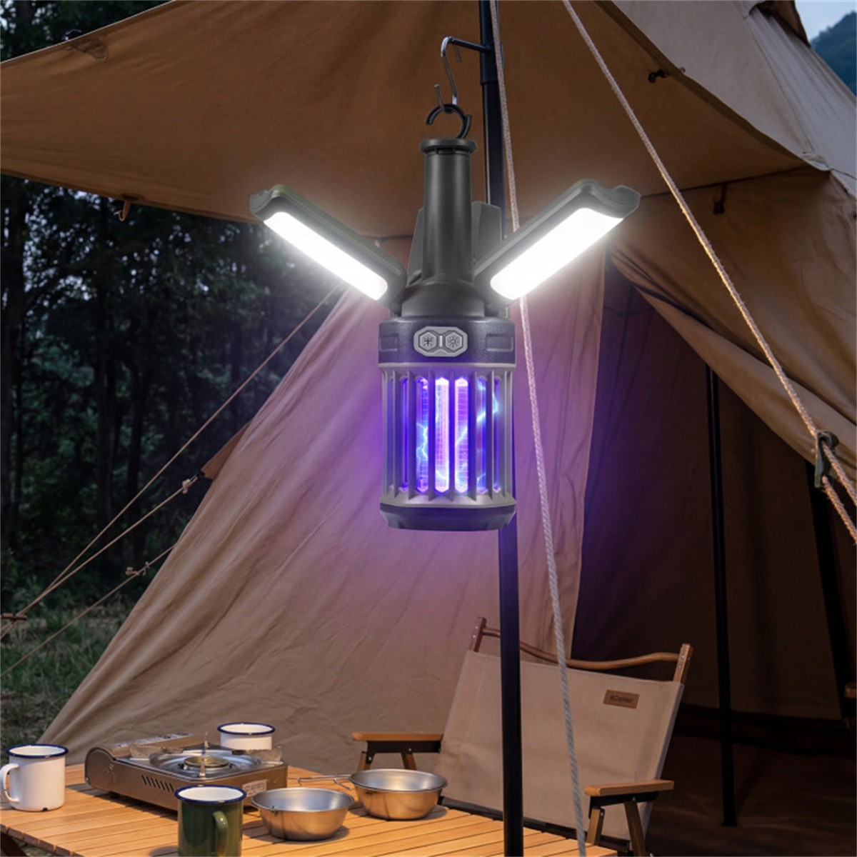 IPX6 Waterproof Mosquito Killer 2-in-1 Rechargeable Bug Zapper Camping Lantern