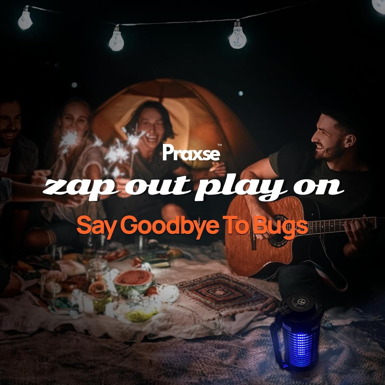 Solar Bug Zapper Outdoor Indoor, 4800V Effective Mosquito Zapper, Cordless