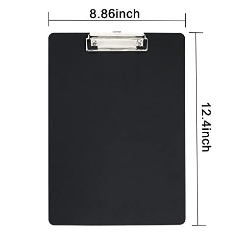 Plastic Clipboard, 6Pack Assorted Colors Office Clipboard, 12.5 x 9 Inch