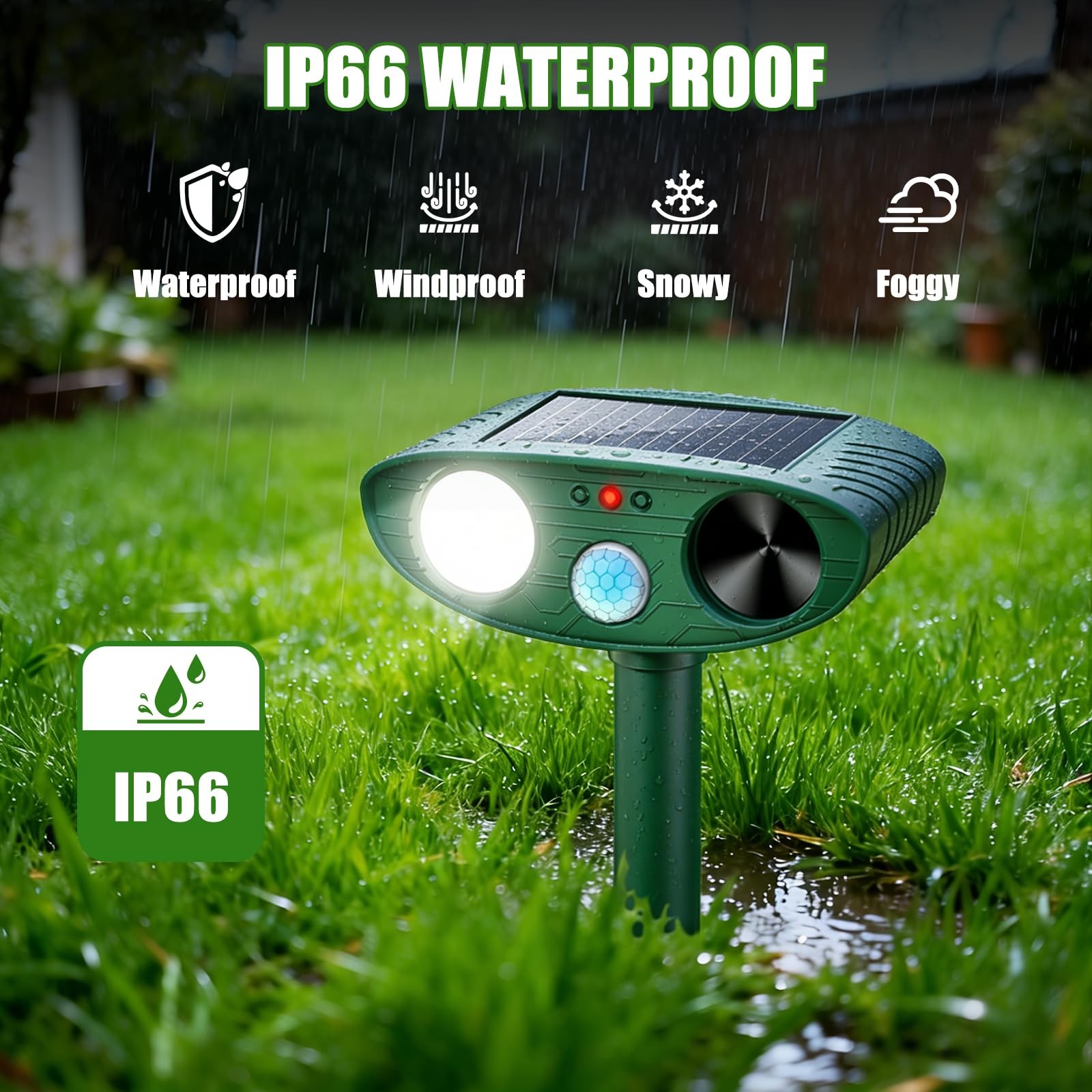 2026 Upgraded Ultrasonic Solar Animal Repellent Outdoor, Deer Repellent Devic…
