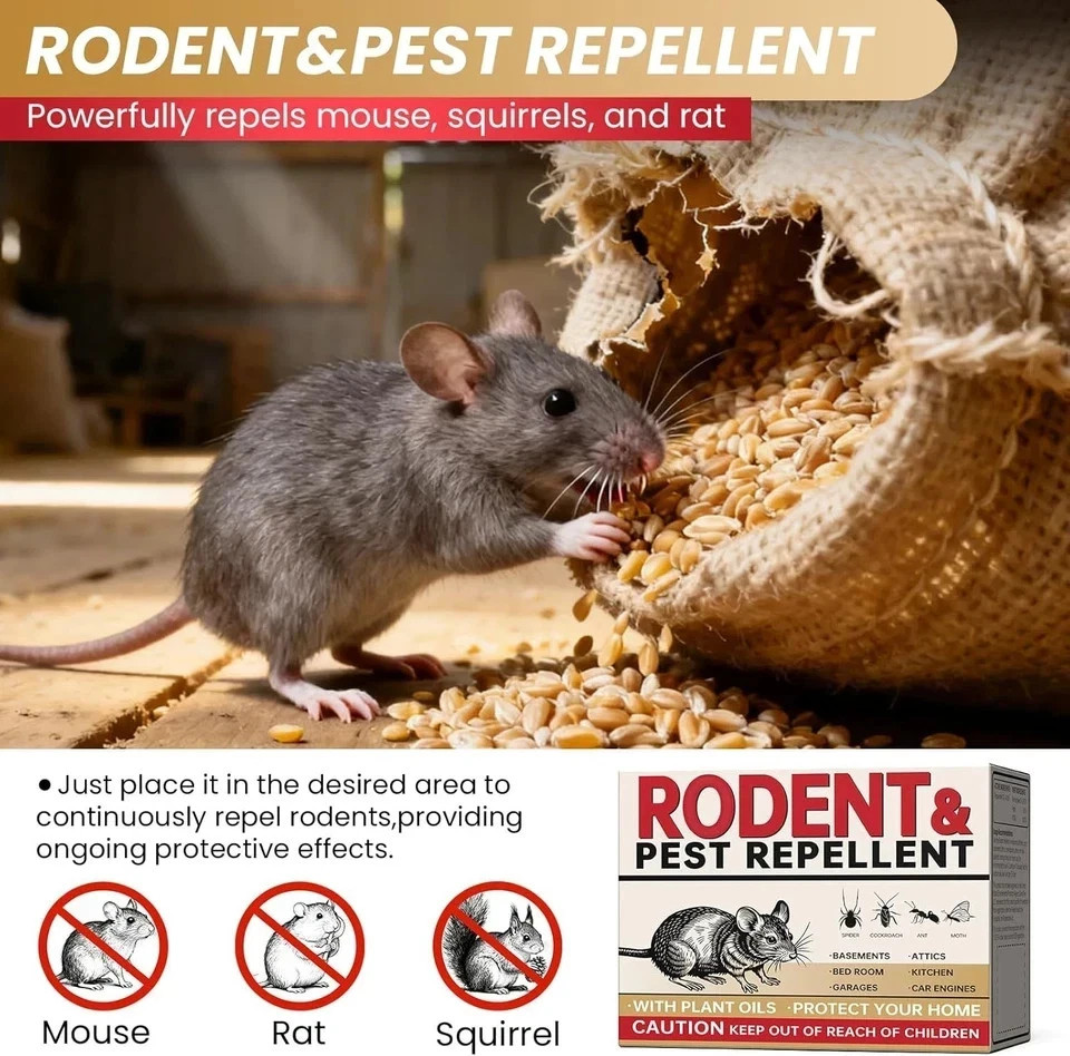 Mouse Rodent Repellent, 35 Pack Peppermint Oil to Repel Mice and Rats– Works for