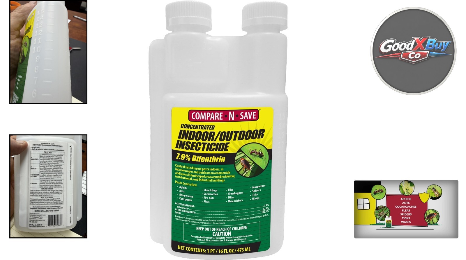 Concentrate Indoor Outdoor Insecticide 16oz Bifenthrin Pest Control Spray