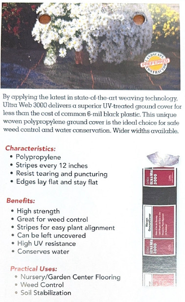 DeWitt 15 Year Ultra Web Weed Barrier Landscape Fabric 3’x600′ 3 FT BY 600 FT