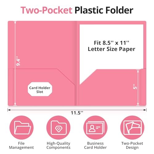 Plastic Folders with Pockets (Assorted Pastel Colors), 2 6 Pack B-pastel
