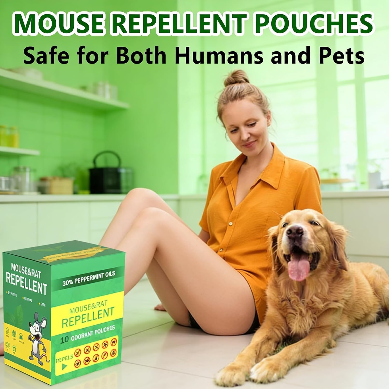Vamoose Natural Rodent Repellent – 10 Pack Peppermint Oil – Mice & Rat Deterrent