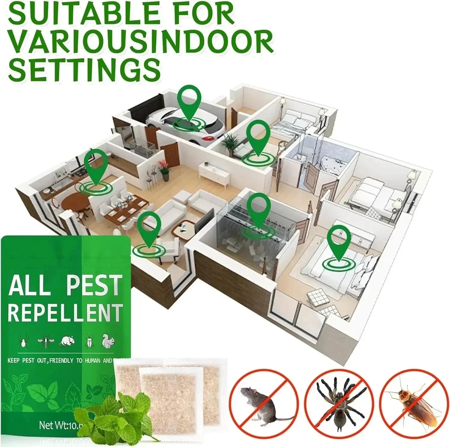 Vamoose Natural Rodent Repellent – 24 Pack Peppermint Oil – Mice & Rat Deterrent