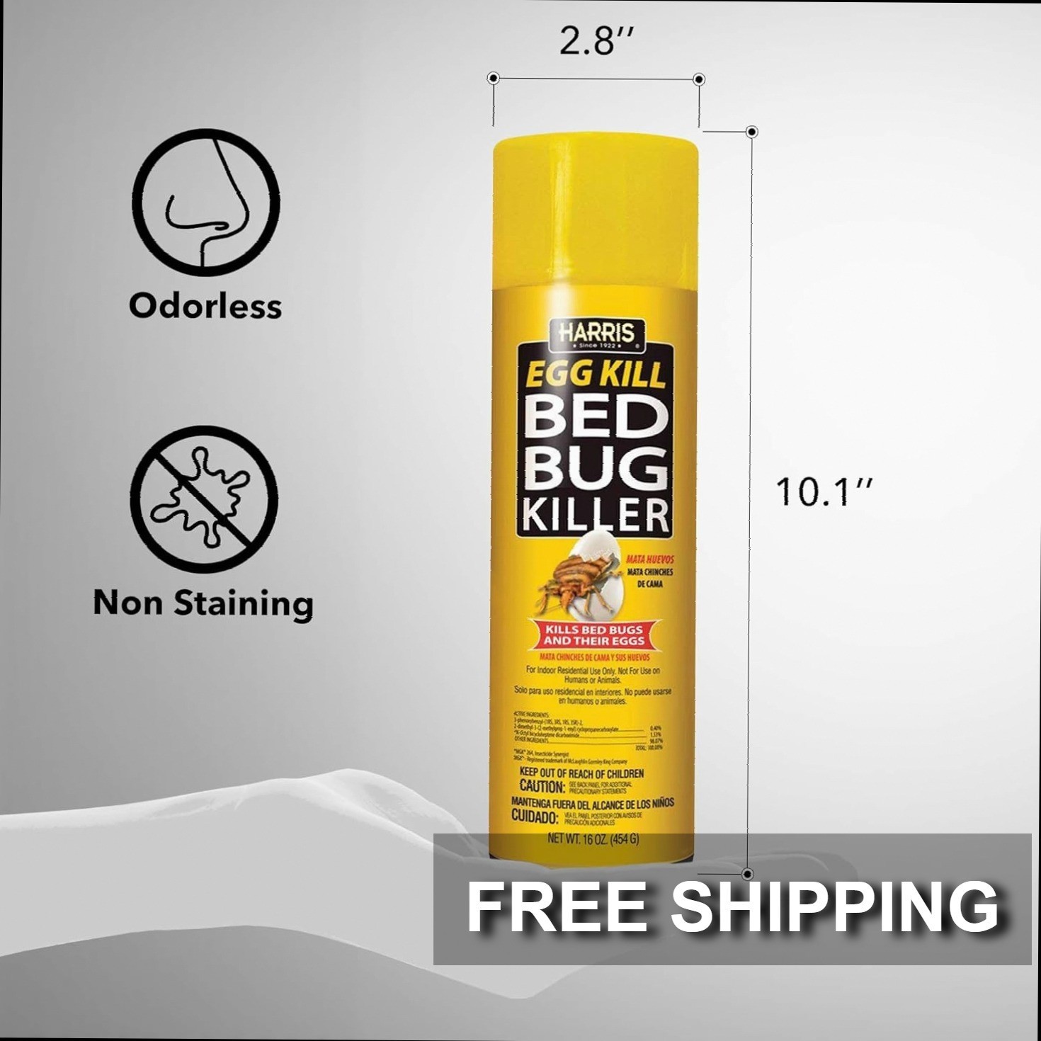 Spray para Chinches y Huevos Aerosol de 16oz Eliminador Efectivo de Insectos