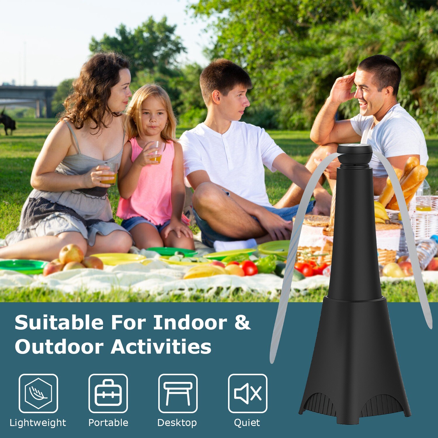 2PCS Rechargeable Fly Repellent Fans for Fly & Insect Bug Fan Table Top