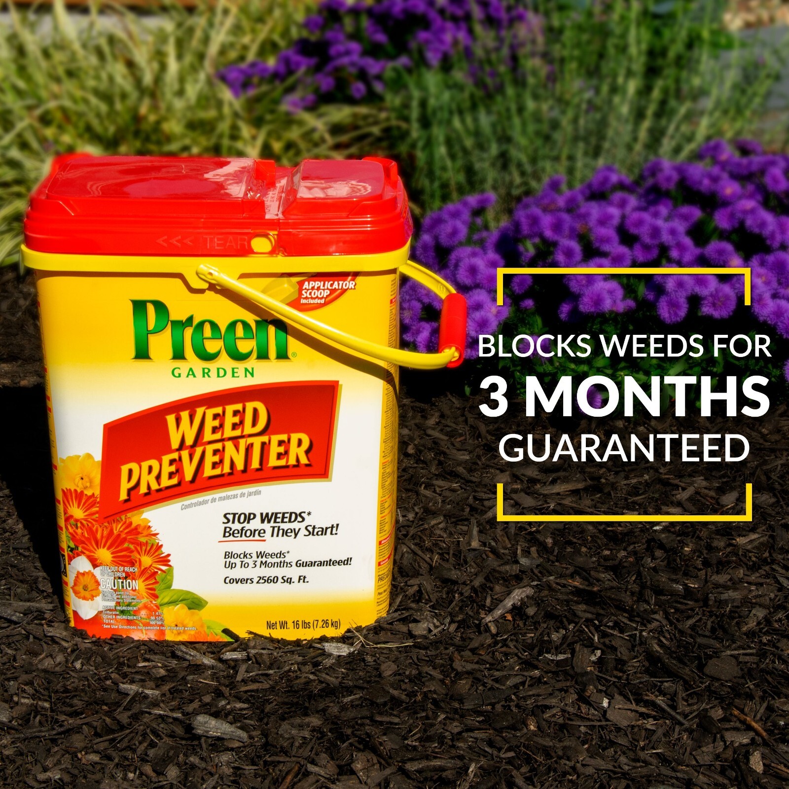 Preen Garden Weed Preventer 16 lbs Covers 2,560 sq. ft. Garden Lawn Backyard NEW