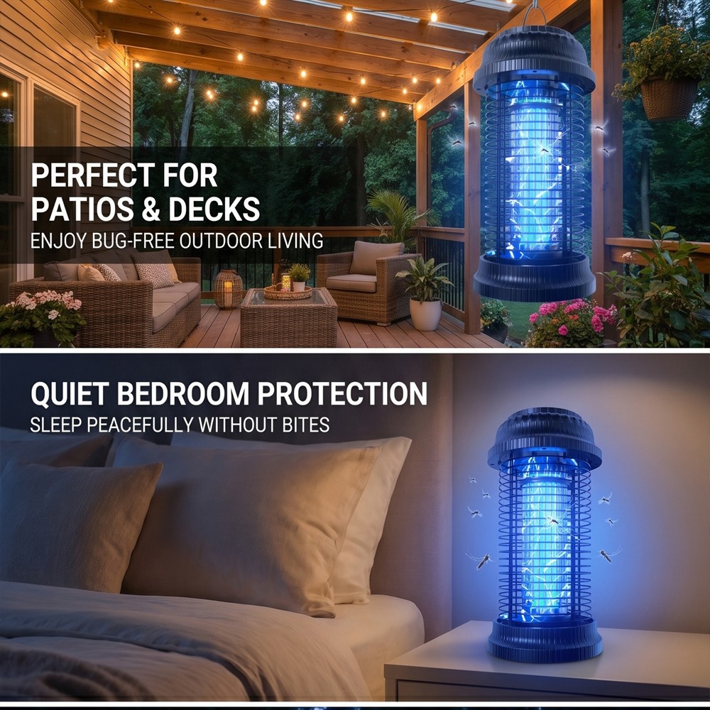 20W Electric Bug Zapper 4500V Mosquito Killer Gnat Insect Trap Indoor Outdoor US