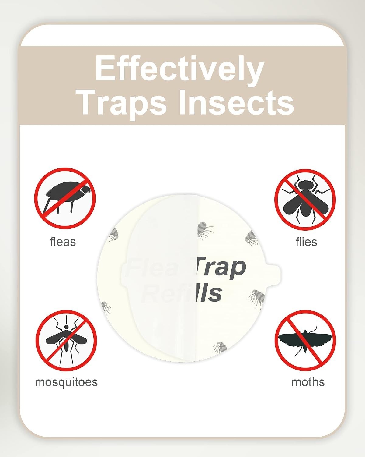 20 Pack Flea Trap Refill Glue Boards Sticky Pads 7.1in