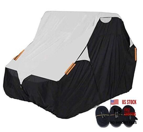 UTV Cover with Heavy Duty 420D Oxford Fabric, Side 4-6 Passenger Black & Silver