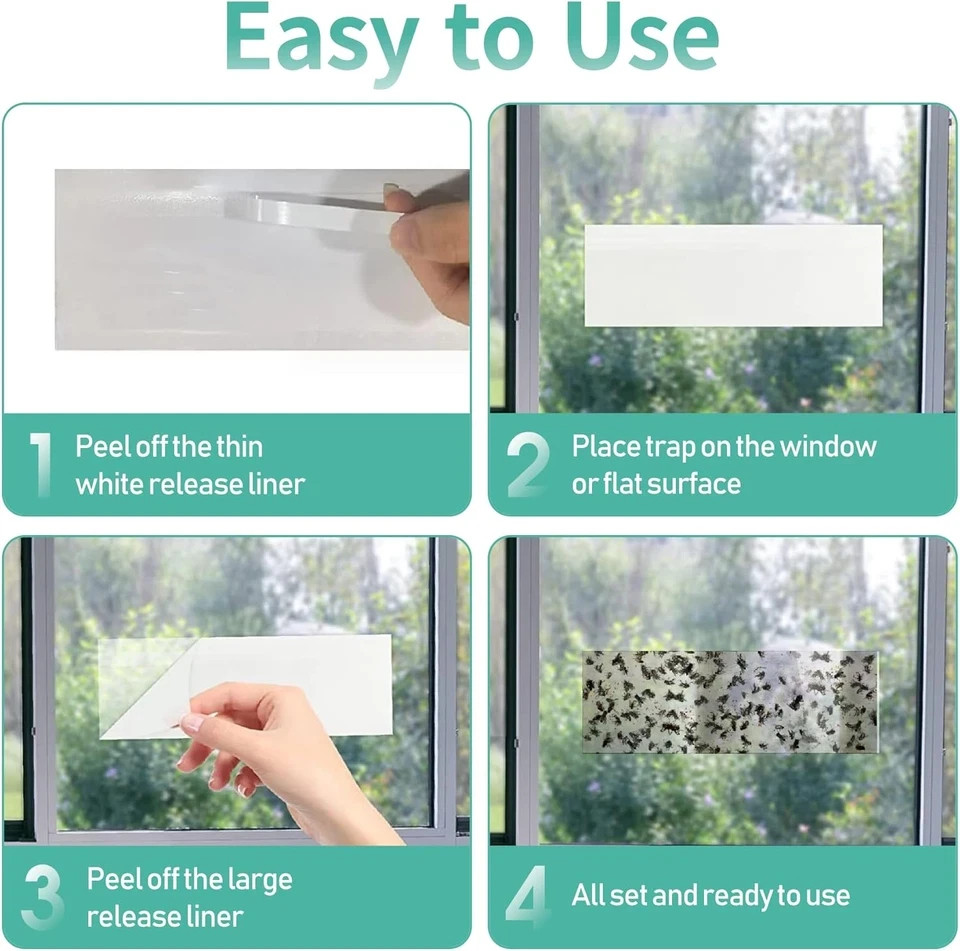 60 Pcs for Indoor/Outdoor, Insect, Bugs, Fly & Fruit Fly Glue Sticky Adhesive I