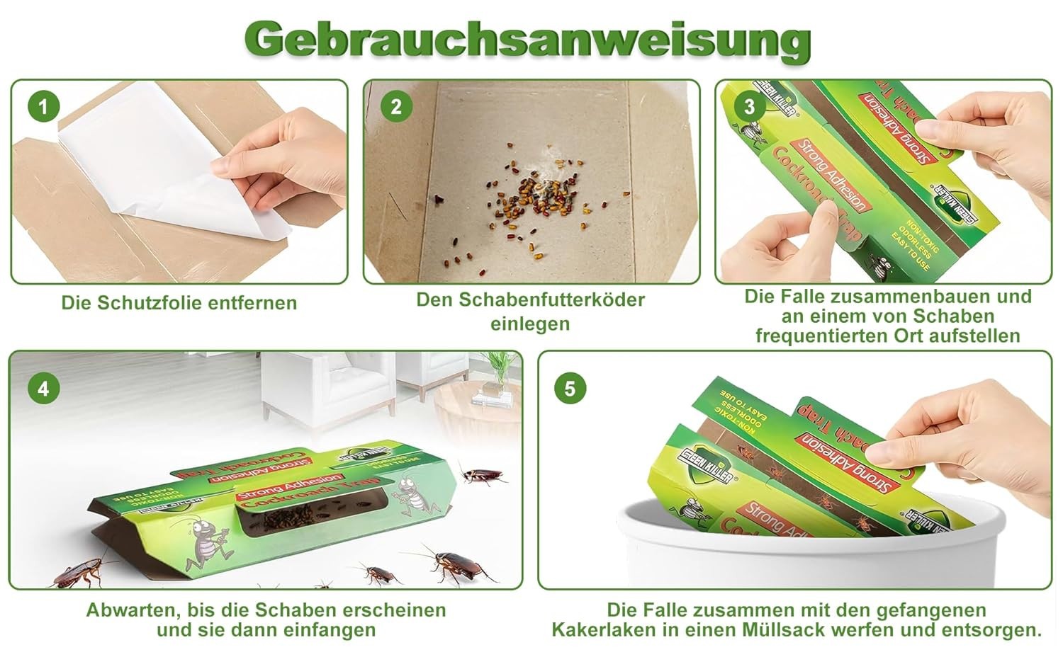 Roach Traps Indoor 10Pack, Sticky Traps for Cockroaches Indoor Home, Sticky Glue