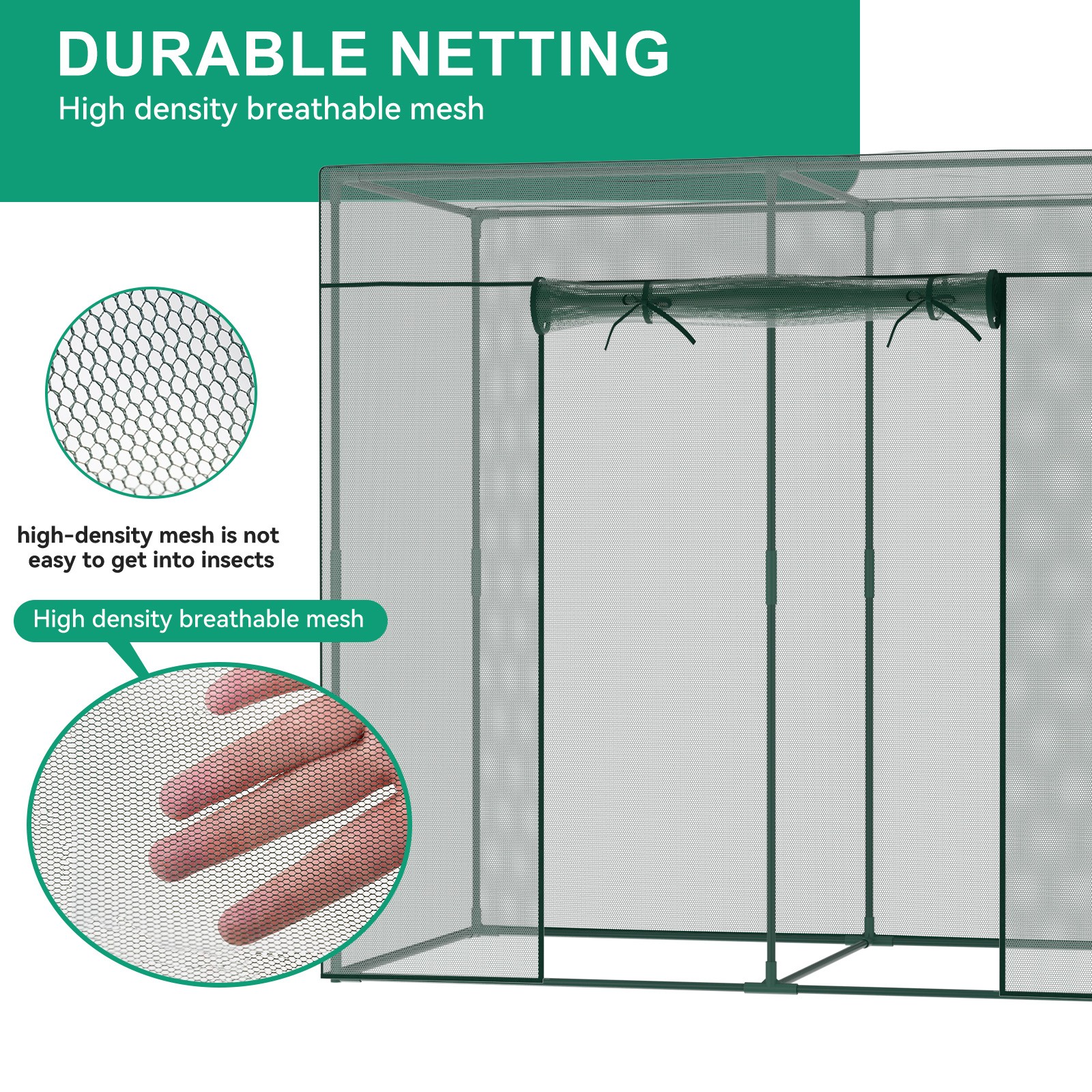 12x4x6FT Walk-in Mesh Crop Cage Plant Cover Protection Tent For Vegetable