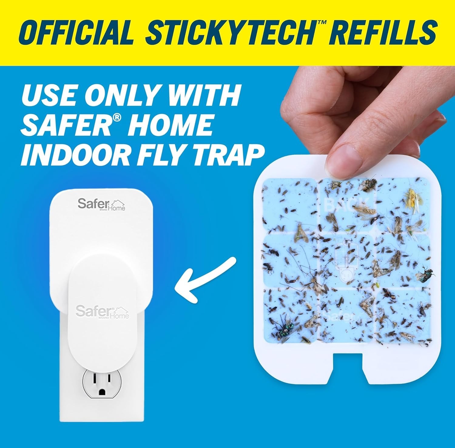 12 PACK Safer Home Trap Refill Pack of Glue Cards for Indoor Fly TRAP