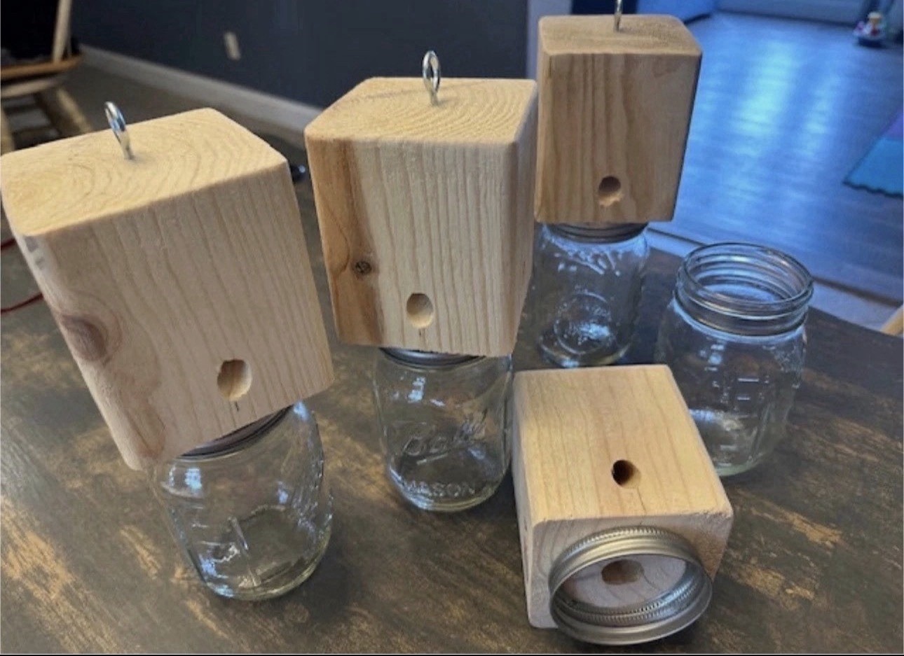 SET OF 4 Carpenter Bee Traps Hand Made SOFT PINE Boring Bee FAST SHIPPING!