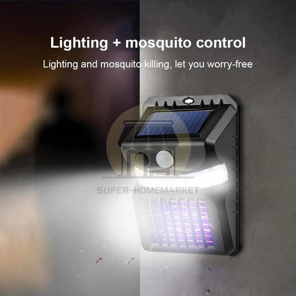 Solar Power Outdoor Mosquito Insect Killer LED Light Trap Fly Bug Zapper Lamps