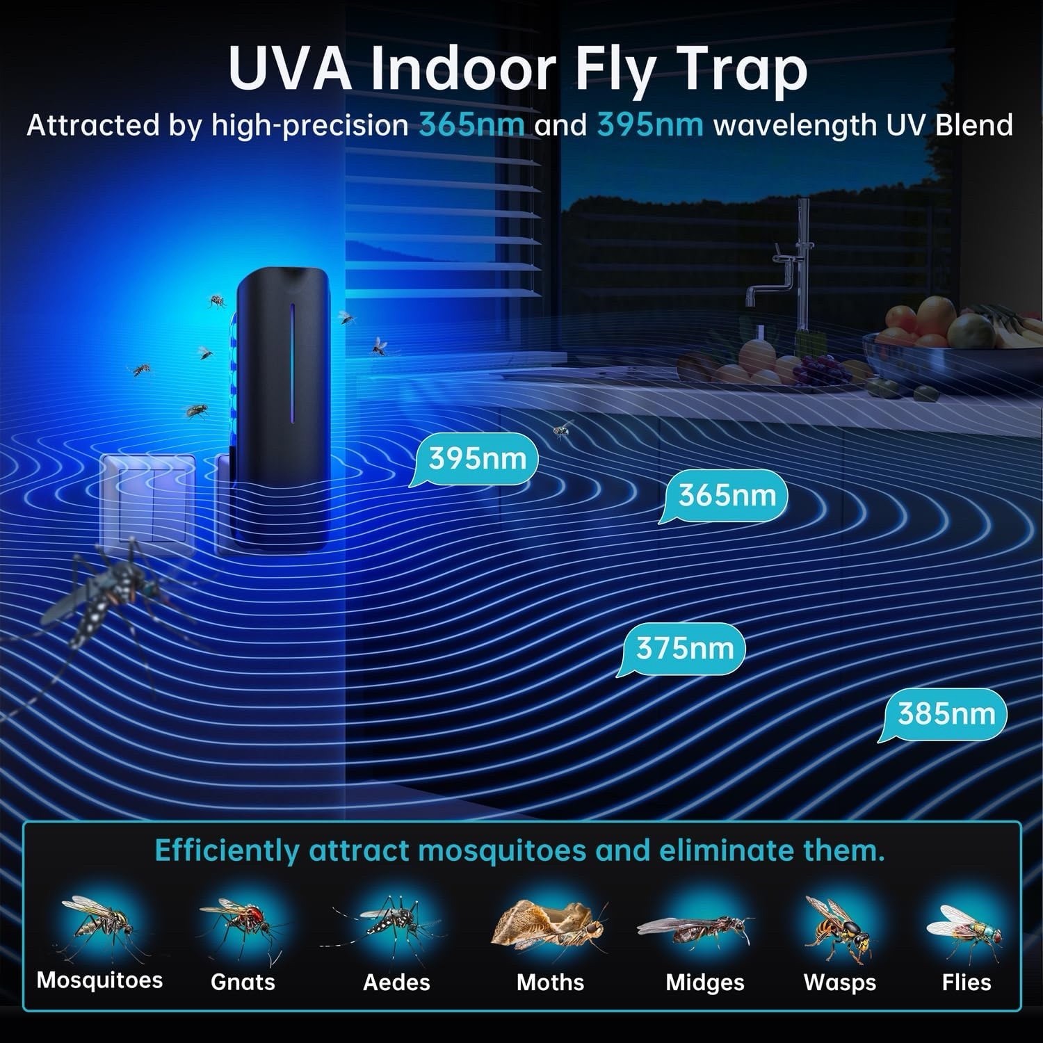 Fruit Fly Traps Indoor for Home: Plug in Mosquito Bug Zapper Gnat Moth Catcher