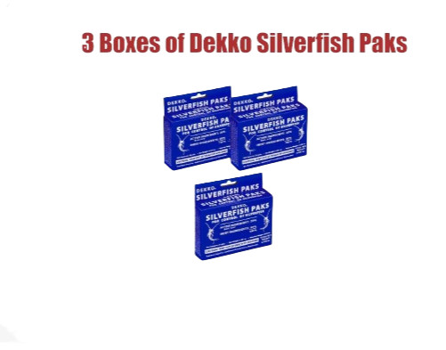 3 Boxes DEKKO Silverfish Control, Box of 72 Paks Packs , Pest Control – Bait