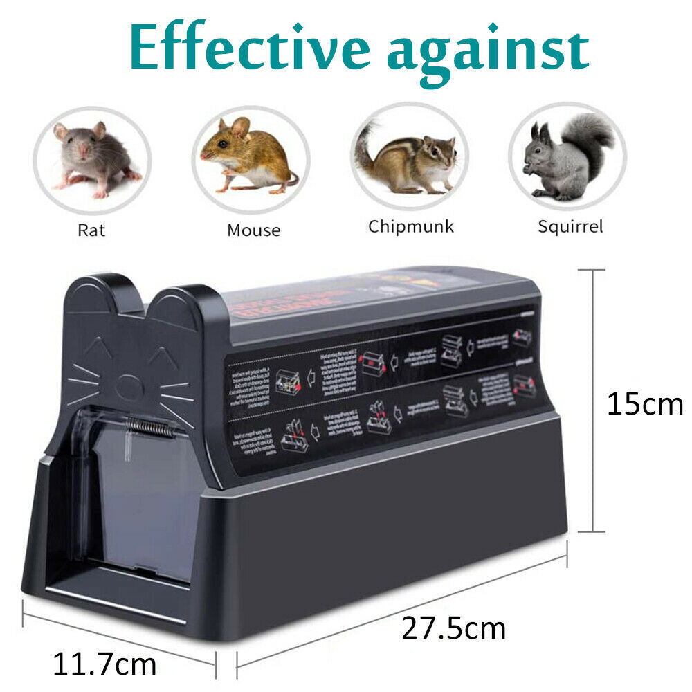 Upgraded Electronic Mouse Trap Control Kill Big Rat Pest Electric Rodent Zapper