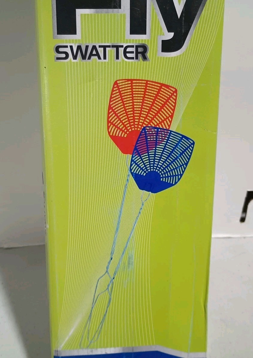 Pack Of 24 PIC Plastic Assorted Colors Metal Handle Fly Swatters