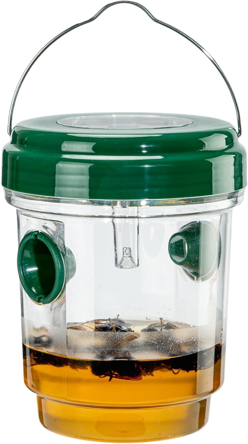 1pcs Wasp Traps Outdoor Hanging, Solar Bee Traps for Outside, Carpenter Bees