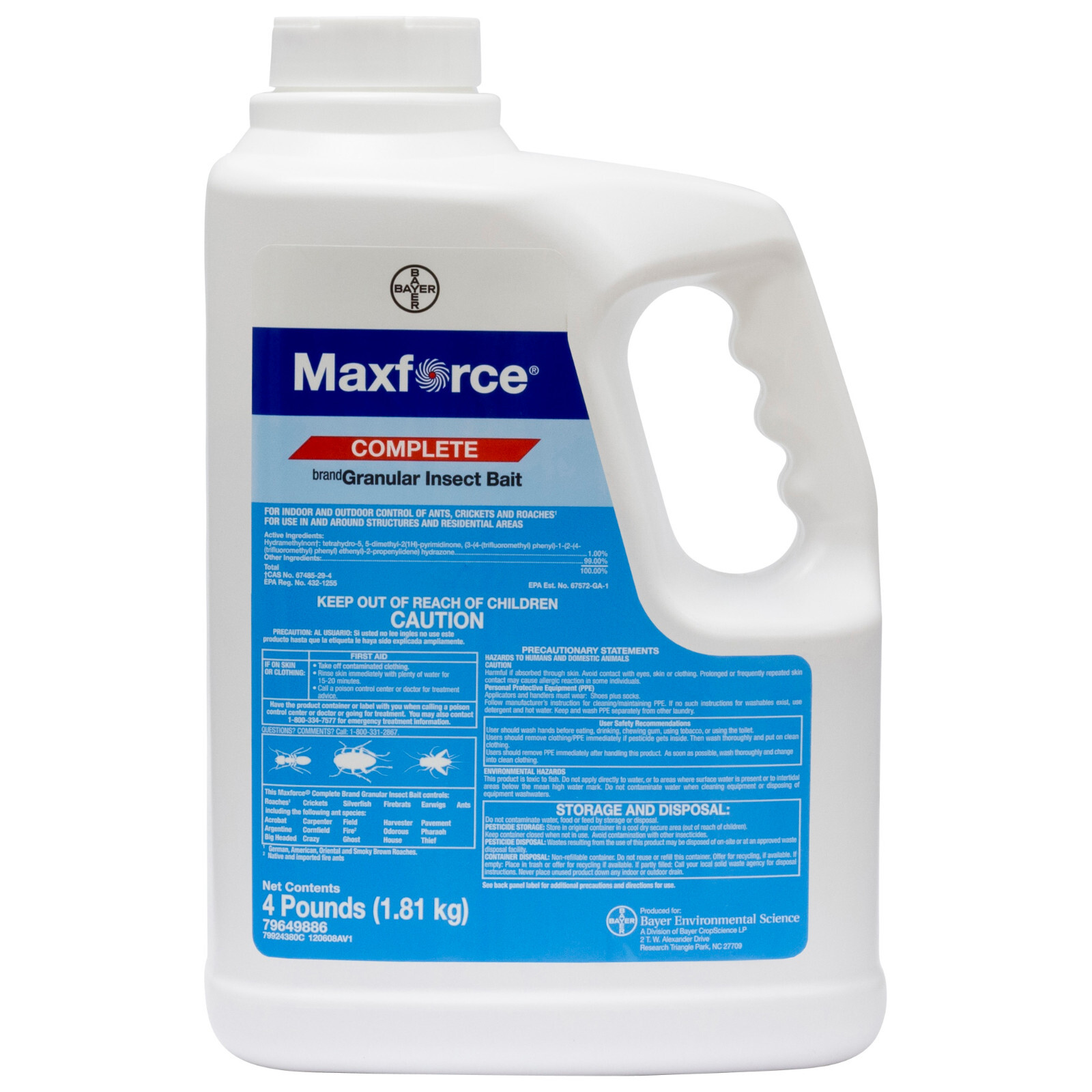 Maxforce Complete Insect Baiting Granules 4Lb Ant Cockroaches Cricket NOT FOR:CA