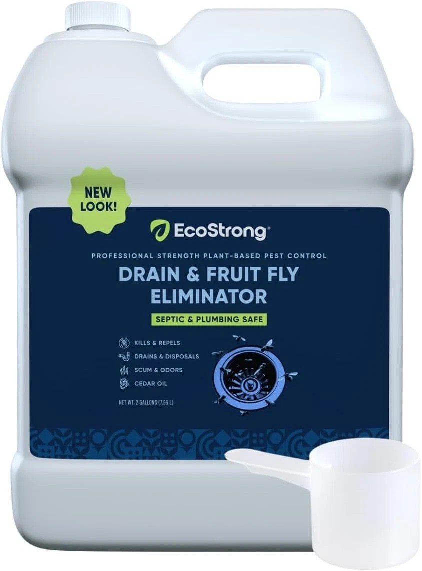 Dual Action Fruit Fly Drain Treatment – Eliminates Flies & Odors in 256 Fl Oz