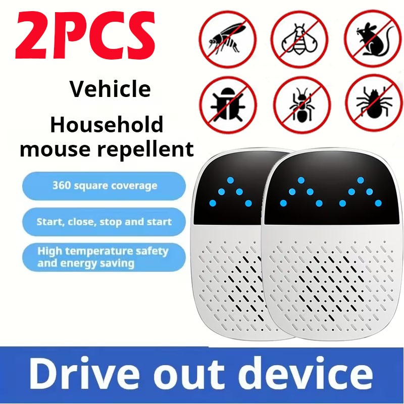 2PCS Ultrasonic Repeller Plug In Electronic Mouse Roach Rodent Repellent Home US