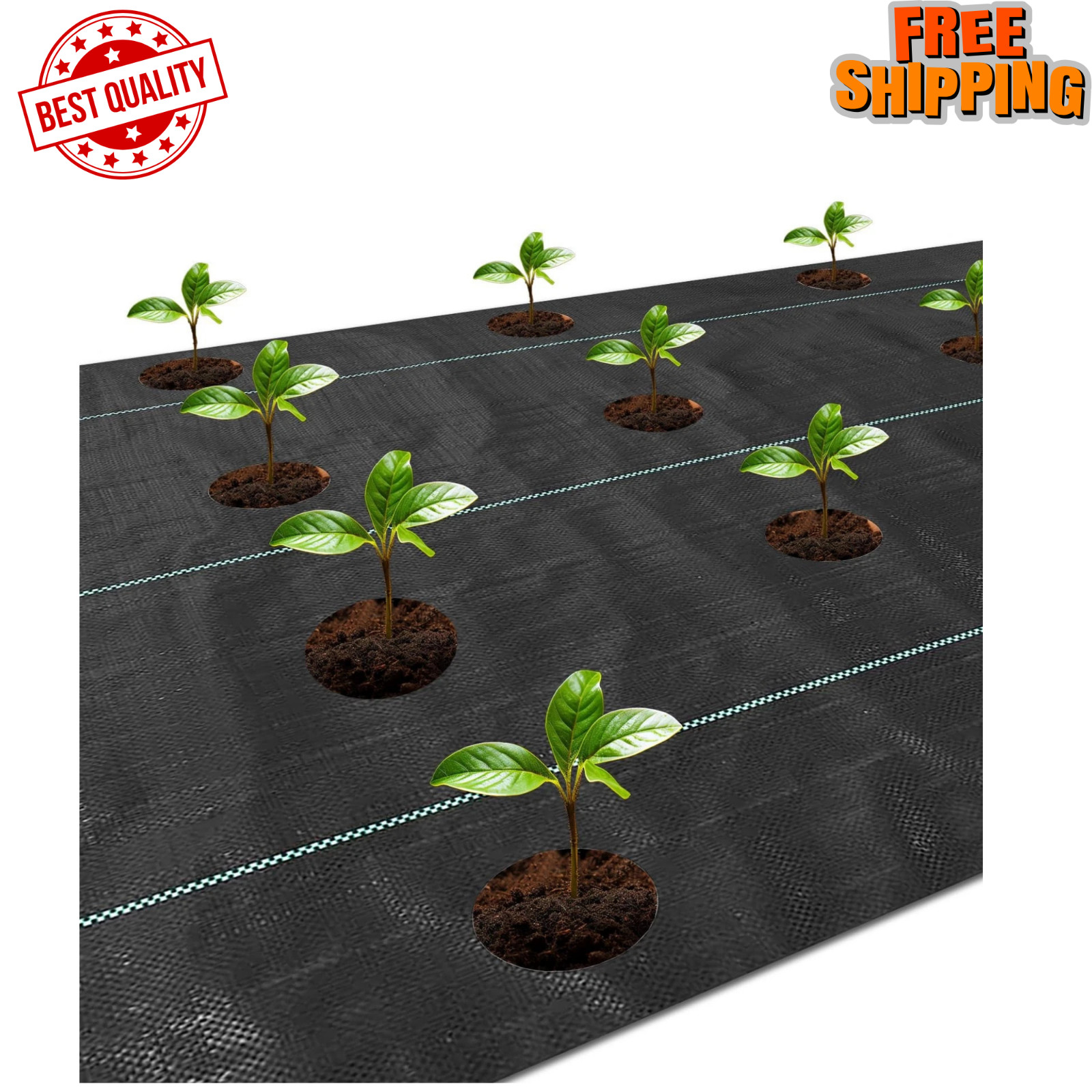 Etnorsu Weed Barrier Landscape Fabric with 3” Planting Holes,Garden 1Pcs