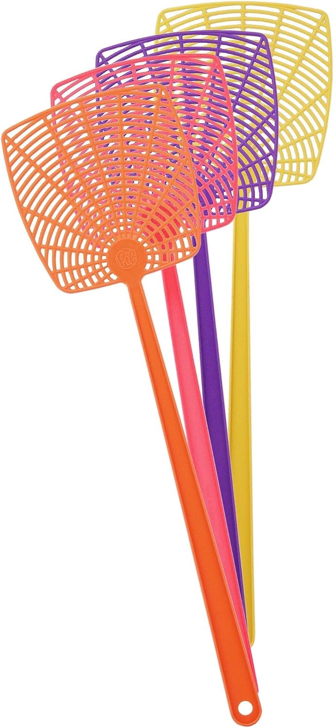Plastic Fly Swatter – 3.5″x5″, Assorted Colors, Multi-Use, Fly Swatter